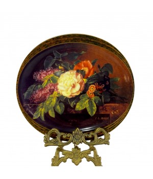 Декоративная тарелка Цветы, Розы и сирень, J. L. Jensen. Дания