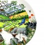 Декоративная тарелка Панорама реки, Журчащий, ручей на берегу озера, Wedgwood, фарфор. Англия