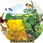 Декоративная тарелка Панорама реки, Деревня в долине, Wedgwood, фарфор. Англия