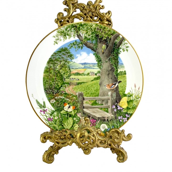 Декоративная тарелка Проселочная тропинка в мае, Royal Worcester Porcelain. Англия