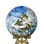 Декоративная тарелка, Птицы зимой, Зимний золотой петушок на опушке леса, Hutschenreuther. Германия