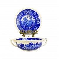 Бульонницы с блюдцем Villeroy Boch, Rusticana, синие. Германия