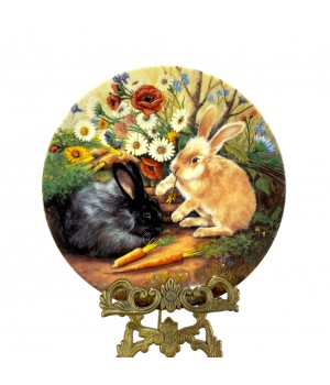 Декоративная тарелка Кролики, Мир маленьких кроличьих лапок, Tirschenreuth