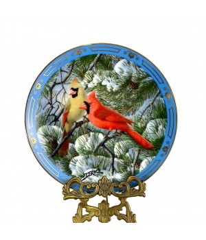 Декоративная тарелка Красный кардинал