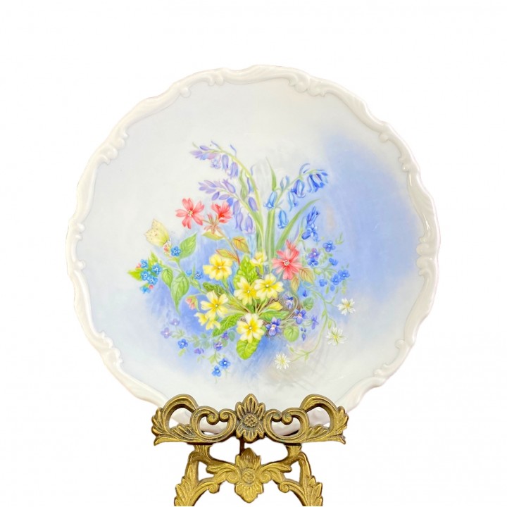 Декоративная тарелка Шекспировские цветы, Клумбы с примулами, Royal Albert. Англия