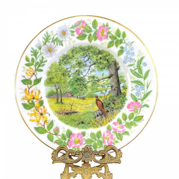  Декоративная тарелка Времена года, Летняя прогулка, Coalport. Англия