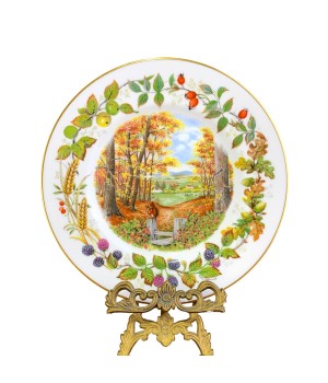  Декоративная тарелка Времена года, Весенняя прогулка, Coalport. Англия