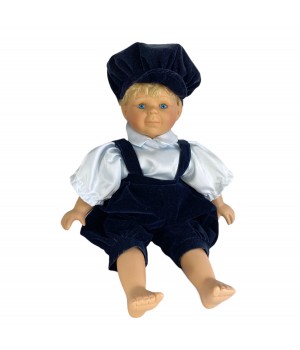 Кукла фарфоровая Мальчик в синем костюмчике