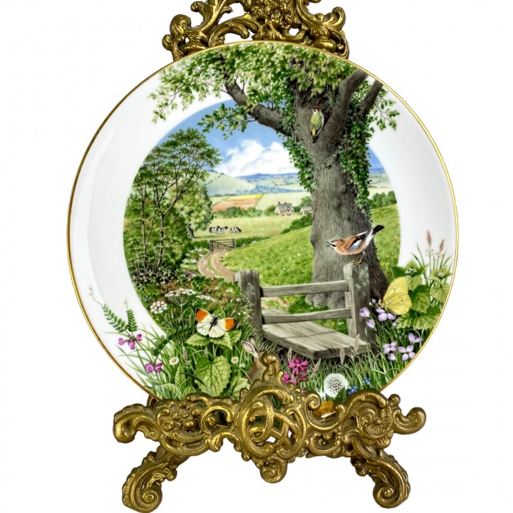 Декоративная тарелка Деревенская тропинка в мае, Royal Worcester. Англия