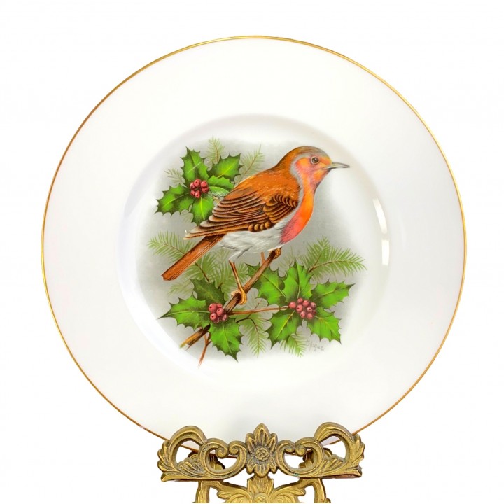 Декоративная тарелка Птицы, Воробей, Royal Worcester. Англия