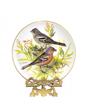 Декоративная тарелка Зяблик, Европейская певчая птица Tirschenreuth. Германия