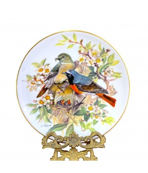 Декоративная тарелка Горихвостка, Европейская певчая птица Tirschenreuth. Германия