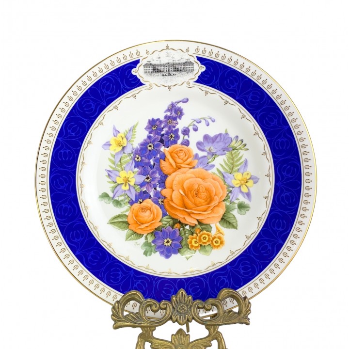 Декоративная тарелка Цветочная выставка, Royal Worcester. Англия