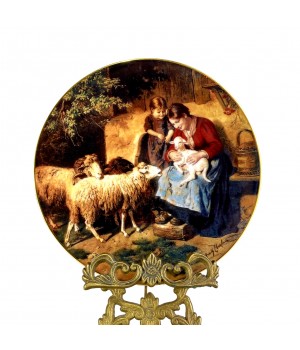 Декоративная тарелка Reichenbach, Новорожденный ягненок. Германия