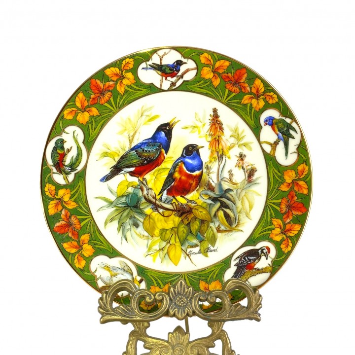 Декоративная тарелка Птицы пяти континентов, Schrinding Bavaria. Германия