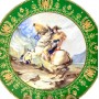 Декоративная тарелка Josephine et Napoleon, Bonapart traversant les Alpes, Бонапарт пересекает Альпы Limoges. Франция