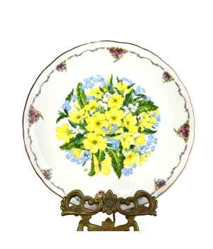 Декоративная тарелка Первоцветы, Елизавета Гламисская, Royal Albert. Англия