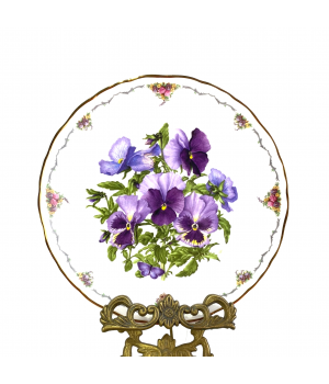  Декоративная тарелка Анютины Глазки, Елизавета Гламисская, Royal Albert. Англия