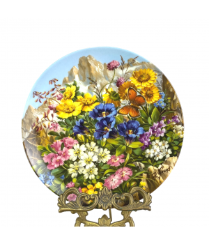 Декоративная тарелка, Между скалами, Zwischen den felsen, Дикие цветы, Furstenberg. Германия