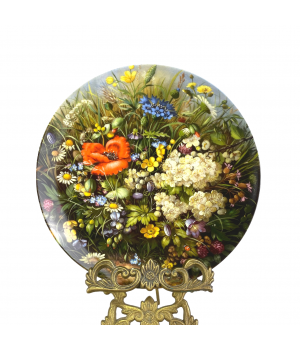  Декоративная тарелка, На обочине дороги, Am wegesrant,  Дикие цветы, Furstenberg. Германия