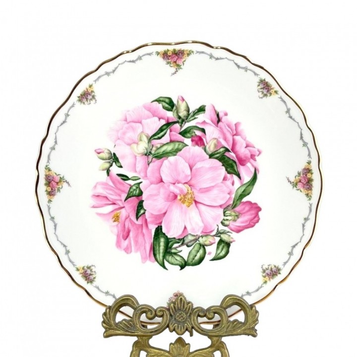 Декоративная тарелка Camellia, Роза Камелия, Royal Albert. Англия