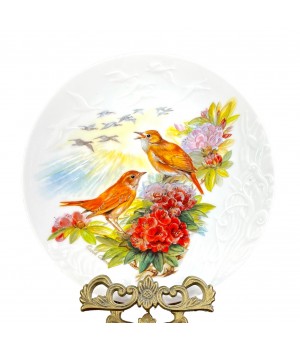  Декоративная тарелка Nachtigallen, Rosenthal, Птицы Соловьи, Розенталь. Германия