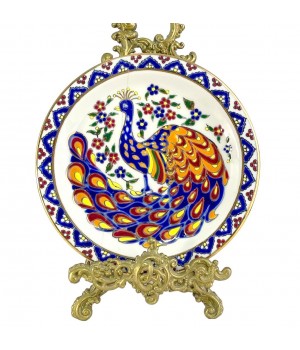 Декоративная тарелка Жарптица, 24 карата