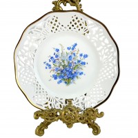 Декоративная тарелка Цветы, прорезной фарфор Schumann Arzberg. Германия