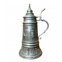Пивная кружка, большая, оловянная, Влюбленная пара WMF. Германия