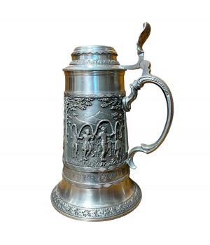  Кружка пивная, оловянная Праздник, SKS. Германия