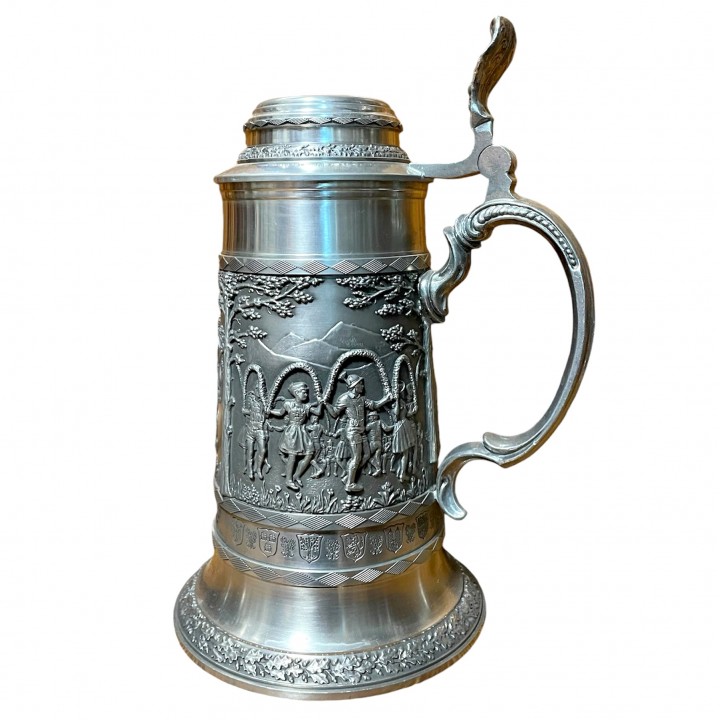  Кружка пивная, оловянная Праздник, SKS. Германия