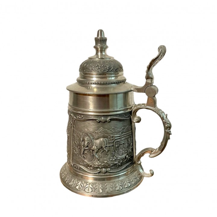 Пивная кружка, оловянная Деревня, SKS. Германия
