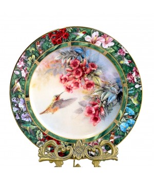 Декоративная тарелка Птицы Рыжая Колибри, George, Lena Liu. США