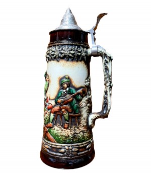  Пивная кружка с крышкой, Танцы под гитару, Gerzit. Германия