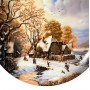  Декоративная тарелка, Рождество, Домик на реке, Furstenberg. Германия