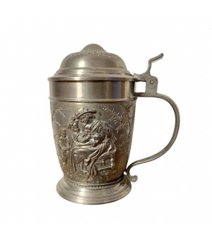 Кружка пивная, оловянная Семья, HH. Германия