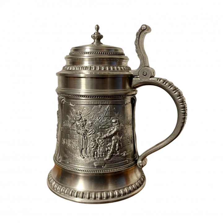Пивная кружка, оловянная Музыканты, SKS. Германия