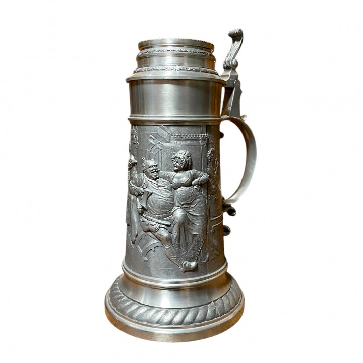 Кружка пивная, оловянная Праздник, Таверна BMF. Германия