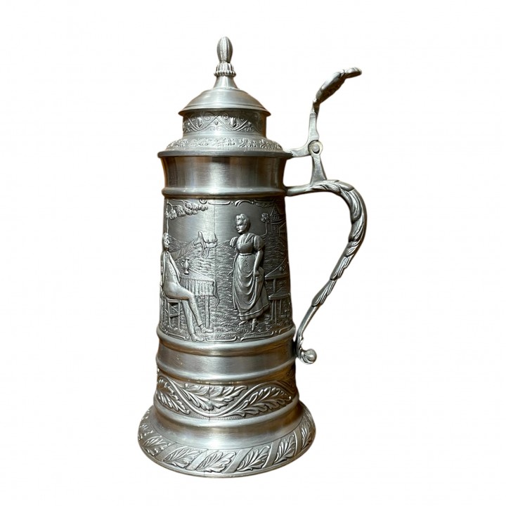 Кружка пивная, конусная, Влюбленная пара, олово, BMF. Германия
