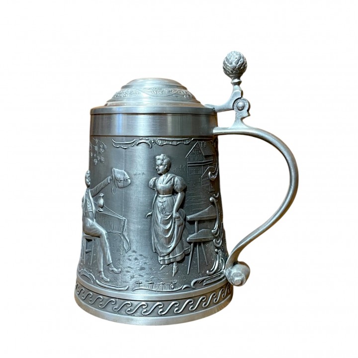 Кружка пивная, оловянная Влюбленная пара, BMF. Германия