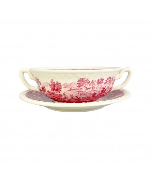  Бульонница с блюдцем Villeroy Boch, Rusticana, красная. Германия