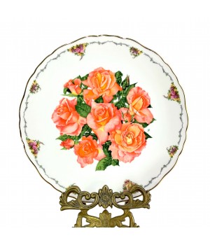 Декоративная тарелка Красные розы, Елизавета Гламисская, Royal Albert. Англия