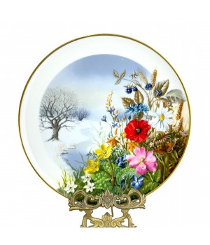 Декоративная тарелка Январь, горные цветы, Rosenthal. Германия