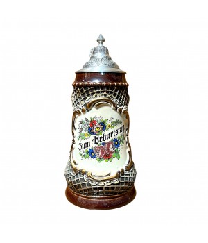 Пивная кружка с крышкой С Днем Рождения, Original King. Германия
