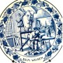 Декоративная тарелка Beim Weissen, Побелка, Delft, Делфт. Голландия