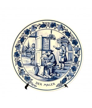 Декоративная тарелка Der Maler, Маляр Delft, Делфт. Голландия