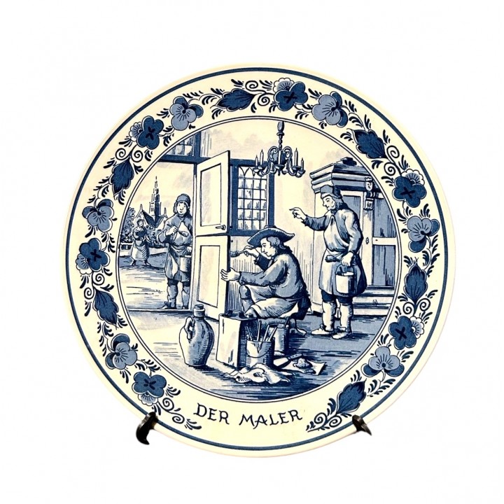 Декоративная тарелка Der Maler, Маляр Delft, Делфт. Голландия