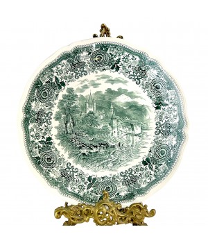 Блюдо круглое, большое Villeroy Boch, Burgenland, зеленая посуда. Германия