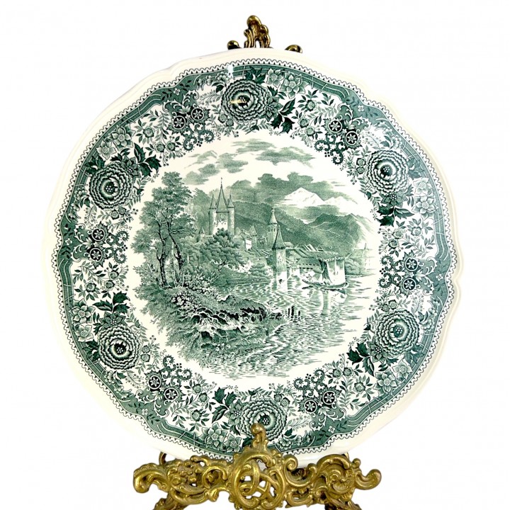 Блюдо круглое, большое Villeroy Boch, Burgenland, зеленая посуда. Германия