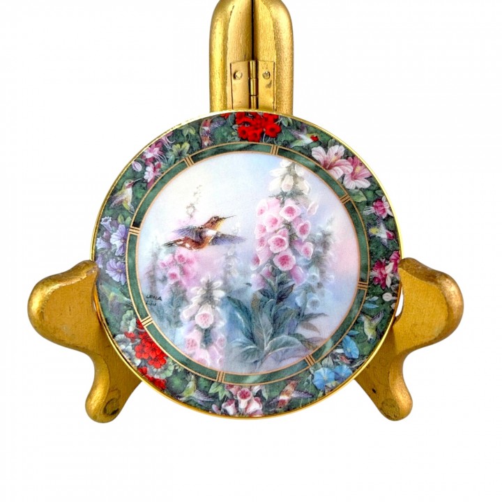 Декоративная тарелка Птицы Рыжая Колибри, George, Lena Liu. США